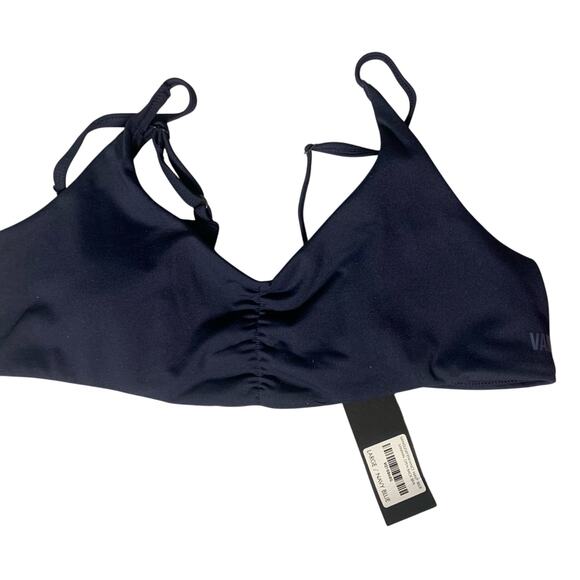 Vanquish Enhance Navy Blue Munimal Open Back Bra Size Large - Picture 1 of 4
